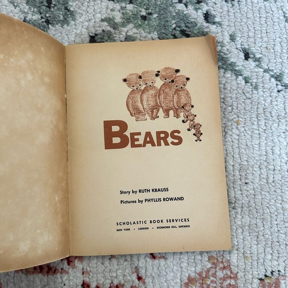 Vintage Bears Ruth Krauss 1st Scholastic printing 1968 copyright 1948 - Picture 2 of 5